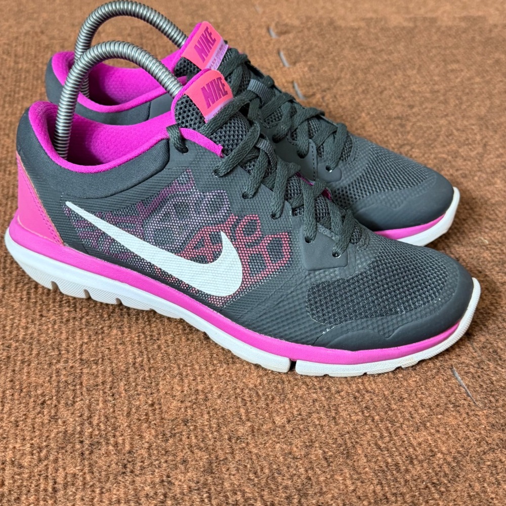 Nike Flex 2015 Run Womens Running Shoes Grey Pink 709021-001 Size‎ 8 gym fit B+